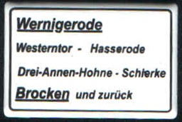 Show details for Train destination plate Wernigerode – Brocken Picture of Train destination plate Wernigerode – Brocken
