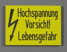 Show details for Plate Hochspannung Vorsicht Lebensgefahr, 1:32 Picture of Plate Hochspannung Vorsicht Lebensgefahr, 1:32