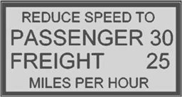 Zeige Details für Schild "Reduce Speed to..." Bild von Schild "Reduce Speed to..."