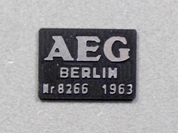 Zeige Details für Lokschild AEG Berlin Bild von Lokschild AEG Berlin