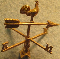 Show details for Weather vane, brass for peaked roof Picture of Weather vane, brass for peaked roof