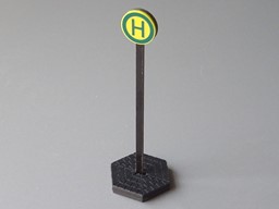 Zeige Details für Haltestellenschild Straßenbahn mit Pfosten Bild von Haltestellenschild Straßenbahn mit Pfosten