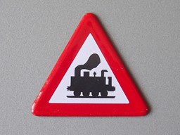 Zeige Details für Verkehrsschild mit Dampflok, Spur 2 Bild von Verkehrsschild mit Dampflok, Spur 2