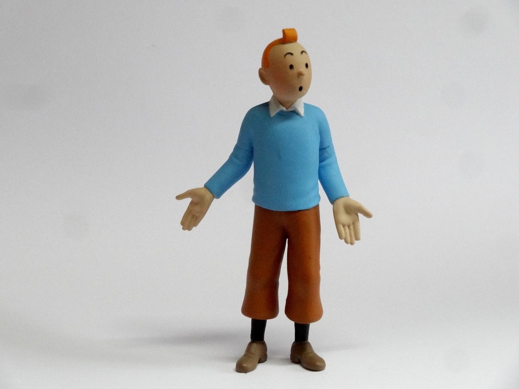 Picture of Tintin with blue sweaters