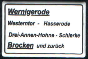 Picture of Train destination plate Wernigerode – Brocken