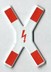 Picture of St. Andrews cross with flash, scale 1:22,5