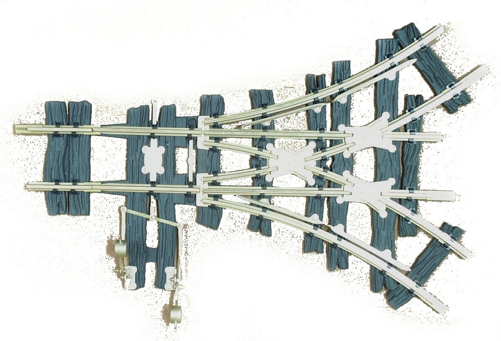 Picture of Three-way-stub turnout R0, 2x 37,5°, lever right