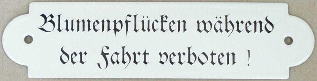 Bild von Blumenpflücken während der Fahrt verboten!