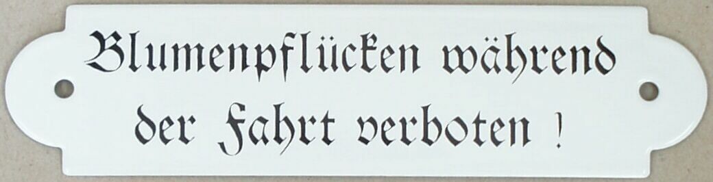 Bild von Blumenpflücken während der Fahrt verboten!