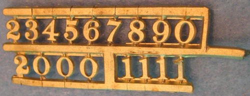 Picture of Raised numbers, brass
